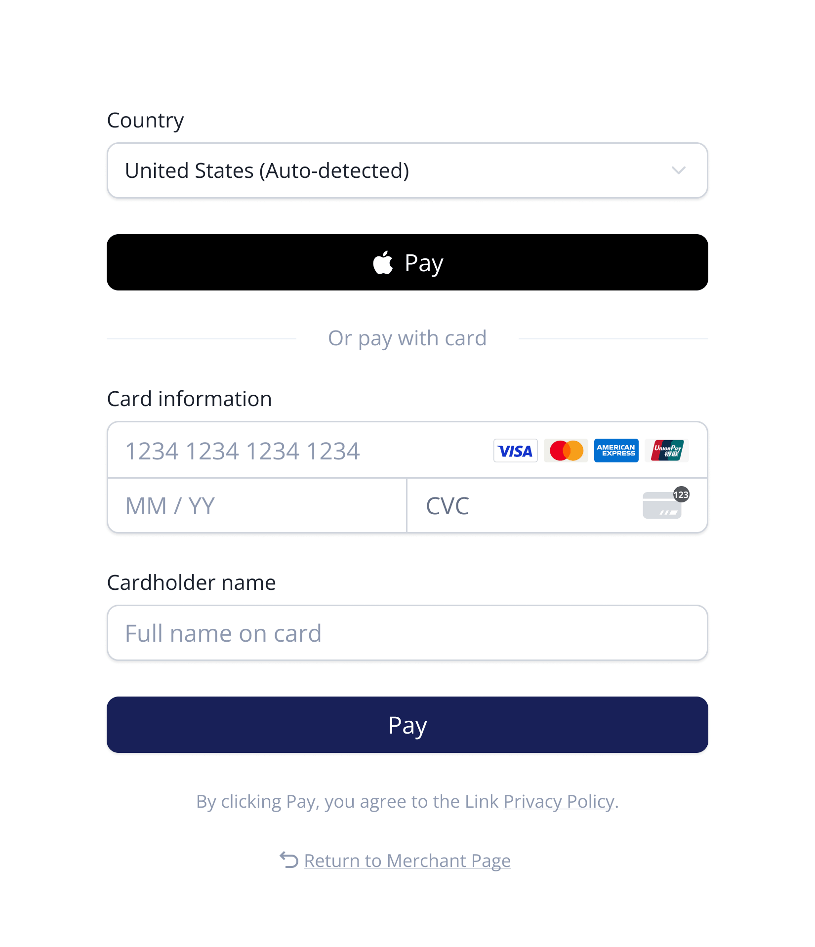 Hosted payment page preview